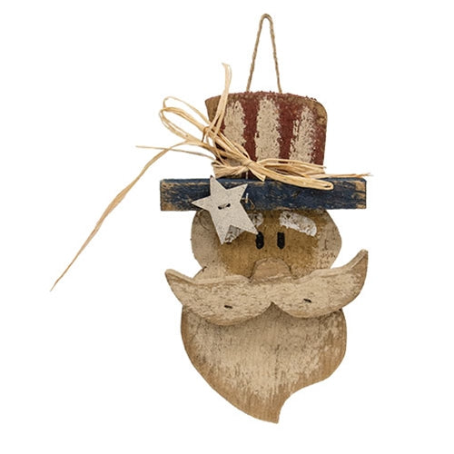 Rustic Wood Uncle Sam Hanger - 9.25"H