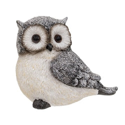 Winter Frosted Resin Owl Sitter - 2 Asstd.
