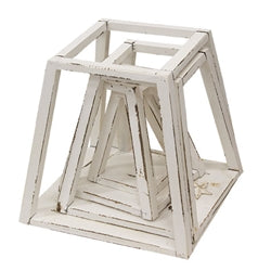 Distressed Whitewashed Wooden 4 Tier Christmas Tree Shelf - 50.5"H