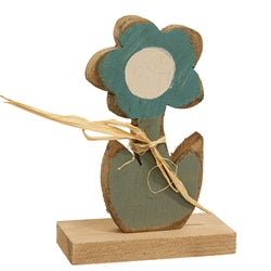 Rustic Wood Daisy On Base - 8"H - 4 Asstd.