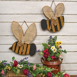 Rustic Wood Hanging Bee Kind Bee - 11"H
