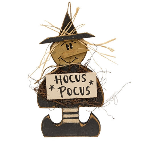 Rustic Wood Hanging Hocus Pocus Witch - 17.5"H