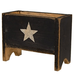 Rustic Wood Star Painted Planter Bin - 2 Asstd.