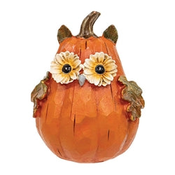 Resin Harvest Owl Pumpkin - 3 Asstd.
