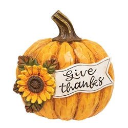 Resin Harvest Words & Sunflowers Pumpkin - 3 Asstd.