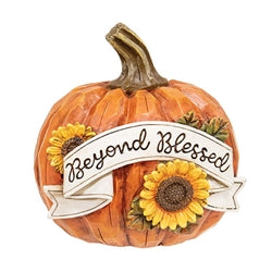 Resin Harvest Words & Sunflowers Pumpkin - 3 Asstd.