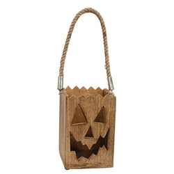 3/Set - Wooden Jack O Lantern Luminaries