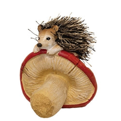 Resin Hedgehog on Mushroom - 2 Asstd.