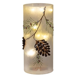 LED Frosted Pinecone Glass Pillar 2 Asstd.