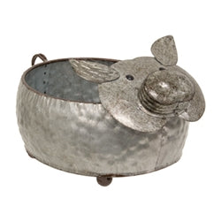 Hammered Metal Farm Animal Planter - 2 Asstd.