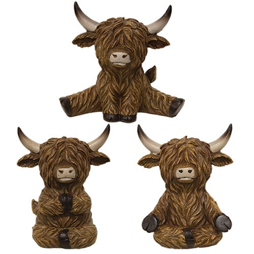 Resin Yoga Highland Figure - 3 Asstd.