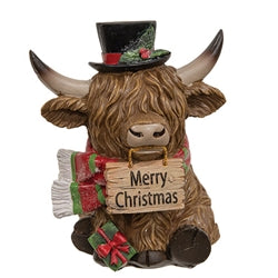 Resin Holiday Sign Highland - 5.5"H - 2 Asstd.