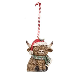 Resin Holiday Wear Highland Ornament - 3 Asstd.