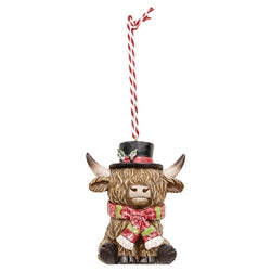 Resin Holiday Wear Highland Ornament - 3 Asstd.