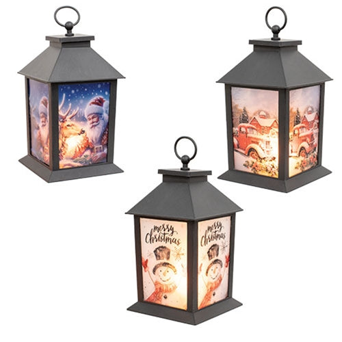 LED Fireglow Christmas Wonderland Lantern - 10"H - 3 Asstd.