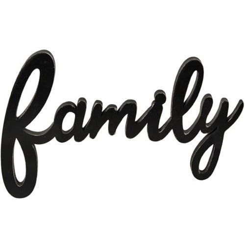 Hanging Black Script Family Sign