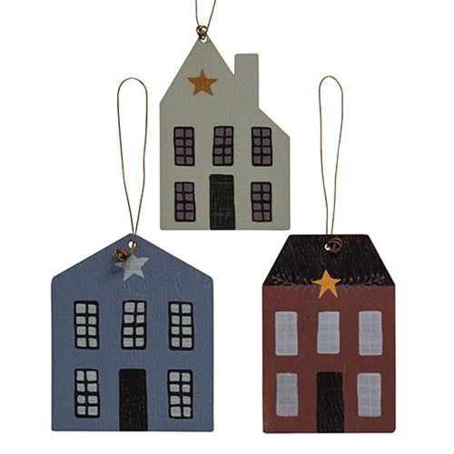 3/Set Wooden Primitive House Ornaments