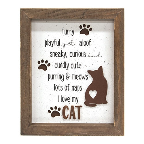 I Love My Cat Shadowbox Frame