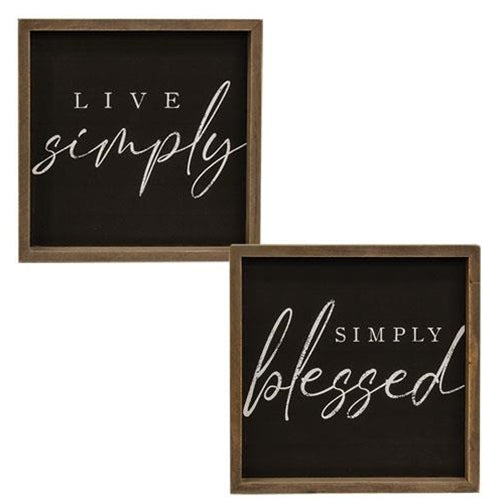 Live Simply Chalkboard Look Frame 2 Asstd.