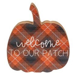 Fall Sweet Fall Plaid Pumpkin Chunky Sitter 3 Asstd.