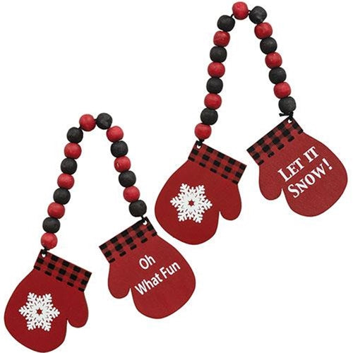 Oh What Fun Beaded Hanging Mittens 2 Asstd.