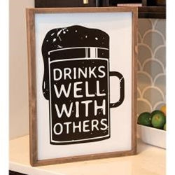 *Drinks Well With Others Framed Sign