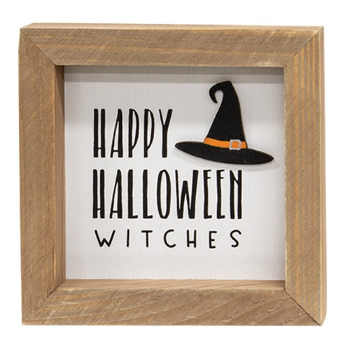 Happy Halloween Witches Framed Sign