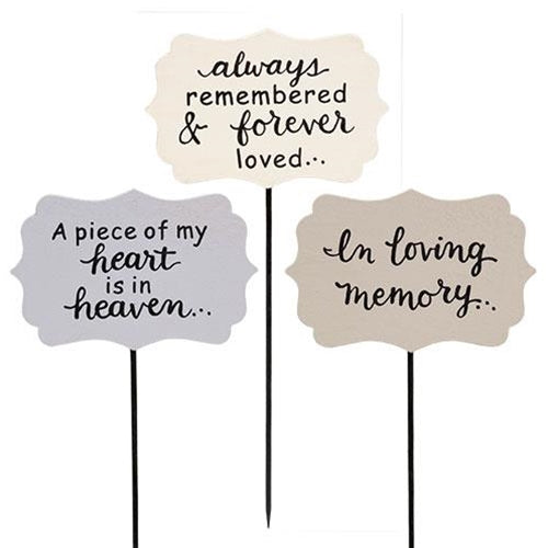 In Loving Memory Plant Stake 3 Asstd.