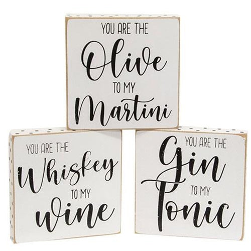 Olive to My Martini Polka Dot Square Block 3 Asstd.