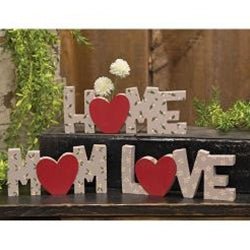 3/Set Floral Mom Love Home Words w/Mini Vase
