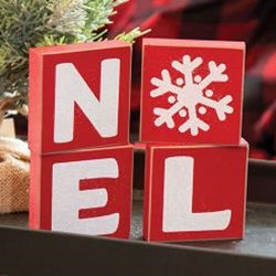 4/Set Sparkle NOEL Word Blocks