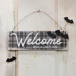 We're All Batty Here Sign Ornament