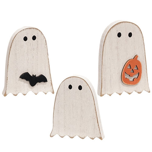 3/Set Distressed Wooden Ghost & Friend Sitters