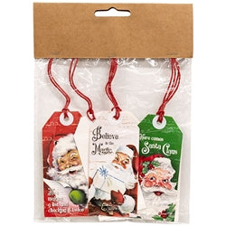 6/Set Vintage Santa Gift Tags