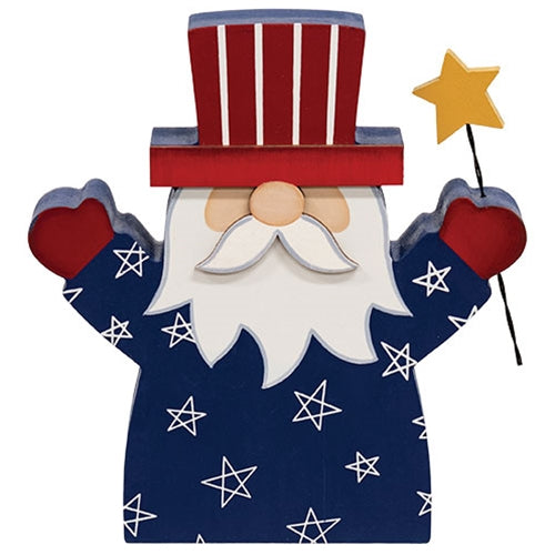 Wooden Uncle Sam Gnome Sitter