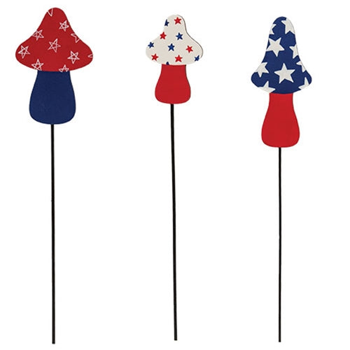 3/Set - Americana Mushroom Plant Pokes