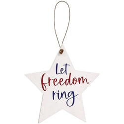 Fourth of July Wooden Star Ornament - 3 Asstd.