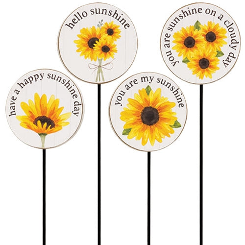 Hello Sunshine Sunflower Plant Poke - 4 Asstd.