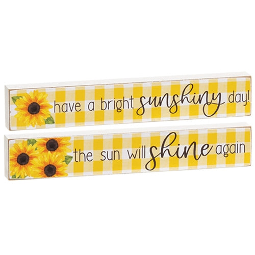 Sunflower Gingham Mini Stick - 2 Asstd.