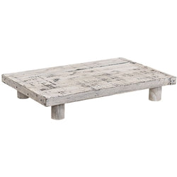 Distressed White Wooden Rectangle Riser