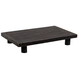 Distressed Black Wooden Rectangle Riser