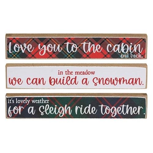 Sleigh Ride Plaid Mini Stick - 3 Asstd.