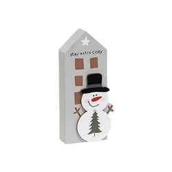 Chunky Wooden Snowman House Sitter - 3 Asstd.