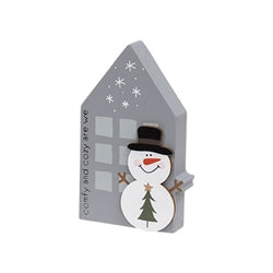 Chunky Wooden Snowman House Sitter - 3 Asstd.