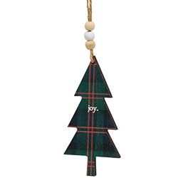 Hope Love Joy Plaid Christmas Tree Ornament - 3 Asstd.