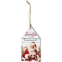 Vintage Santa Believe Wooden Tag - 3 Asstd.
