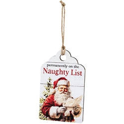 Vintage Santa Naughty or Nice Wooden Tag - 3 Asstd.