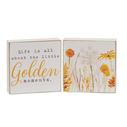 2/Set - Golden Fall Wildflower 2" Blocks