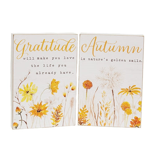 Golden Fall Wildflowers Box Signs - 2 Asstd.