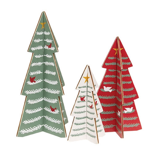3/Set - Wooden Dimensional Yuletide Christmas Tree Sitters
